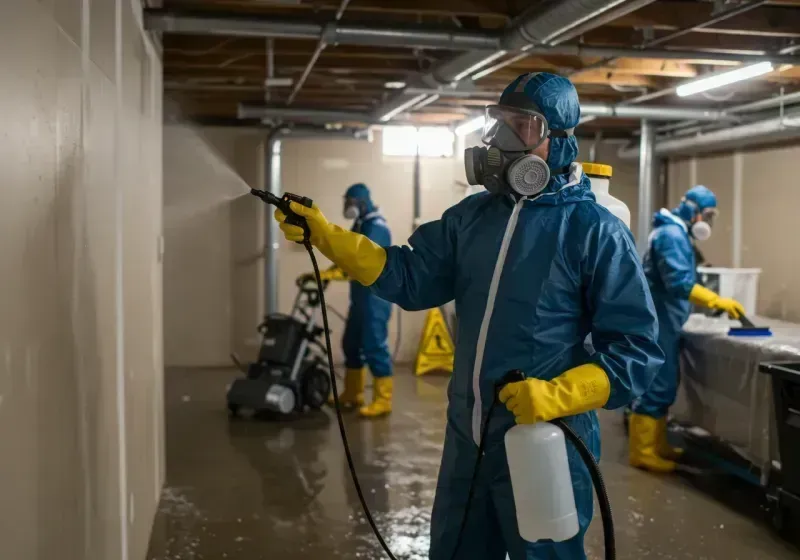 Basement Sanitization and Antimicrobial Treatment process in Coram, NY