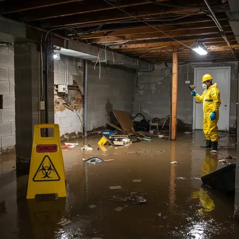 Flooded Basement Electrical Hazard in Coram, NY Property